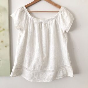 Lucky Brand Embroidered Cotton Top M